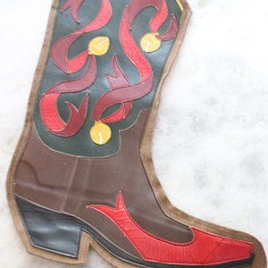 RARE - Leather Stocking - Unique - Cowboy - Cowgirl - Western - Christmas - Boot